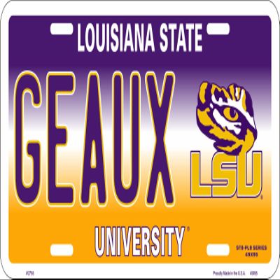 Hangtime - Louisiana State University - LSU Tigers - GEAUX Novelty License Plate
