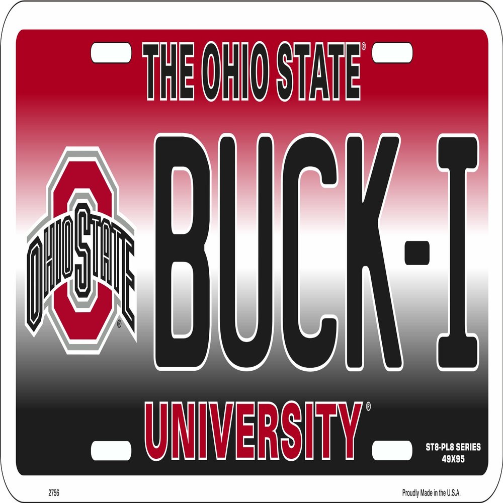 Hangtime - Ohio State University - Ohio State Buckeyes - Buck-I Ohio State 12x6 inch Novelty License Plate