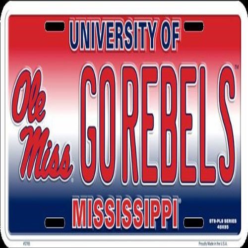 Hangtime Universtiy of Mississippi - Ole Miss Rebels - GOREBELS Ole Miss Novelty 6x12 inch License Plate