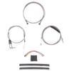 Hill Country Customs Complete Stainless Cable Brake Line Kit for 18" Tall Handlebars 1990-1995 Harley Softail Models HC-CKC21318-SS view 1