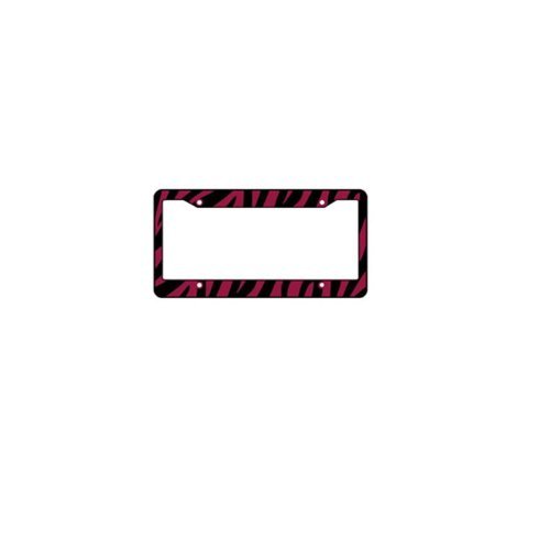 AJ WORLDWIDE Plastic Animal Print License Plate Frame Made in USA-Zebra Hot Pink