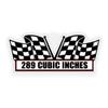 2X Engine Window Air Cleaner Sticker Decal 289 Cubic Inches for V8 Street, Race, Classic Muscle Car, Compatible with Ford Mustang 5 x 2.25 inch view 2