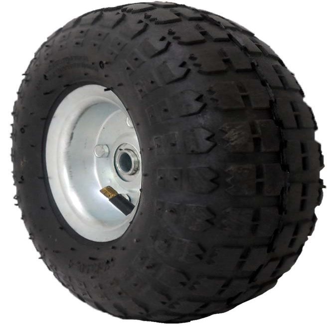 ToolUSA | 2 Pack | 10" (25.4 cm) Air Filled Replacement Tires | Silver Steel Hub | 30 psi Bicycle-Style Nozzle | Thick Tread for Grip | Ideal for Hand Trucks, Wagons, Dollies