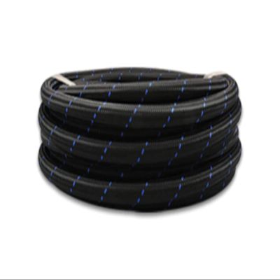Vibrant Performance 11972B Nylon Braided Flex Hose (10ft Roll of Black Blue ; AN Size: -12; Hose ID: 0.68")