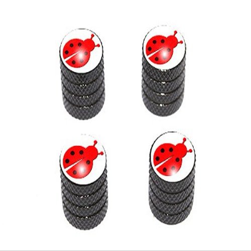 GRAPHICS & MORE Ladybug - Lady Bug Tire Rim Valve Stem Caps - Black