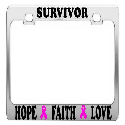 Survivor Hope Faith Love #2 Breast Cancer License Plate Frame CAR Accessories
