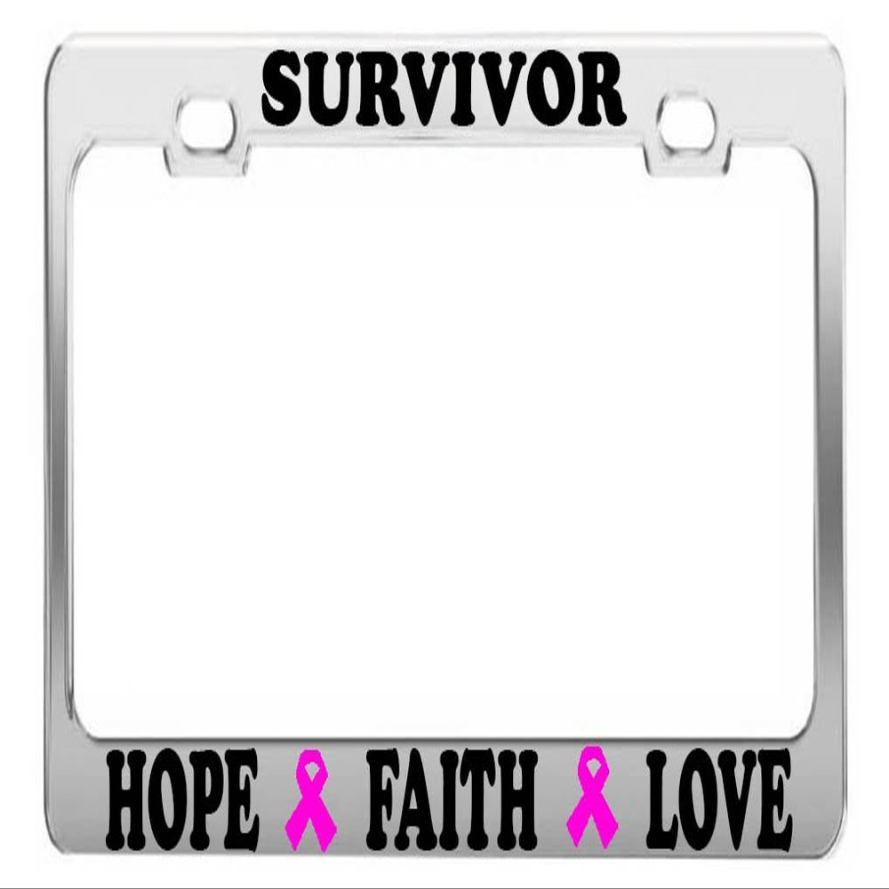 Survivor Hope Faith Love #2 Breast Cancer License Plate Frame CAR Accessories