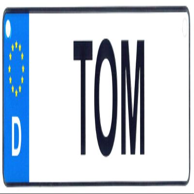 Flagline Tom - 10.5" x 2.75" European License Plate (Germany)