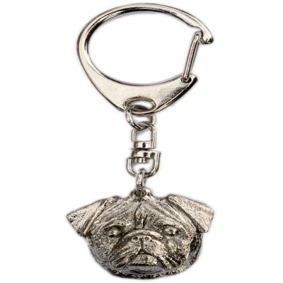 Pug (Head) Made in U.K Artistic Style Dog Key Ring Collection