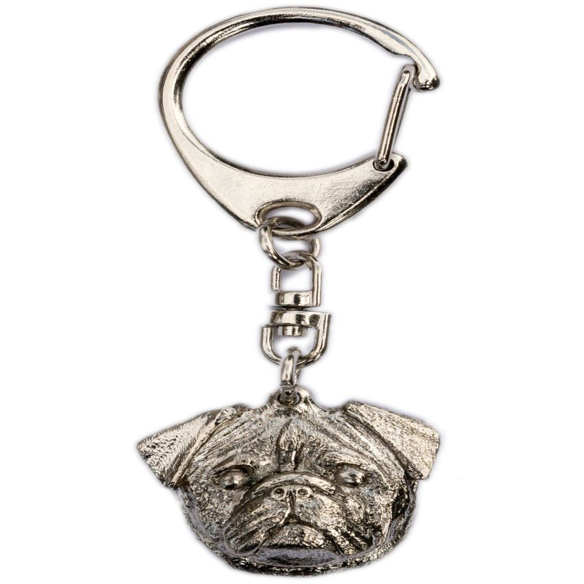 Pug (Head) Made in U.K Artistic Style Dog Key Ring Collection