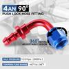 Auto Dynasty 4AN 90-Degree Swivel Fuel Line Hose Push-On Male Union Adapter With Reusable End view 2