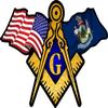 ProSticker 054 (One) 3" X 5" Masonic Series American & Maine Flags Compass Square Decal Sticker view 1