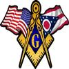 ProSticker 070 (One) 3" X 5" Masonic Series American & Ohio Flags Compass Square Decal Sticker view 1