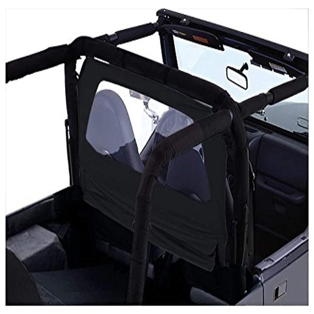 Windbreaker 2007-2012 JK Wrangler 2-DooAttaches to Roll Bar, Lower Cutout is Secured w/ Zipper; Clear Plastic Window for Visibility; Black Diamond Windbreaker WB20035