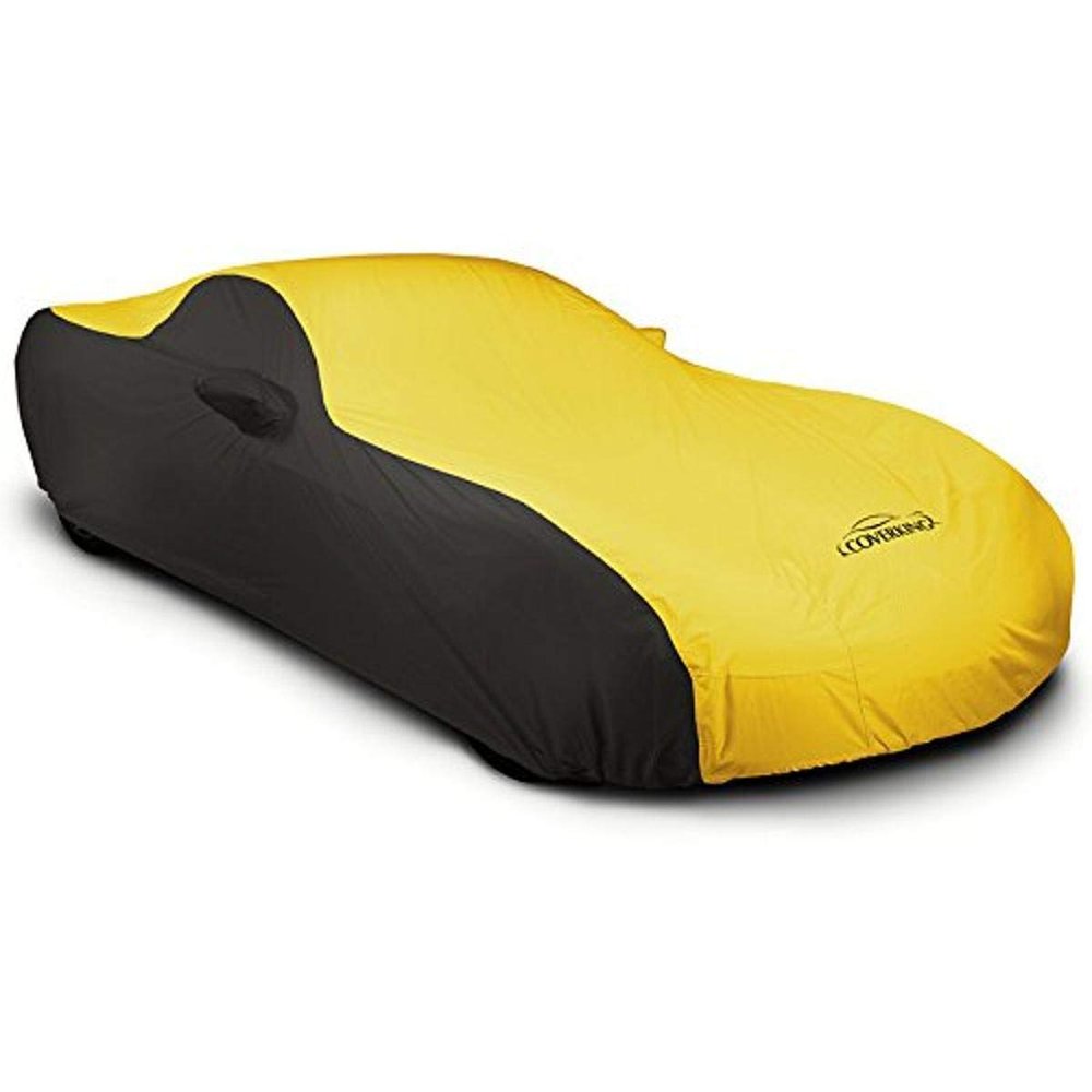 Coverking Custom Fit Car Cover for Select Chevrolet Silverado Models - Stormproof (2-Tone Yellow with Black Sides)