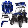 CreatorX Graphics Kit Decals Stickers for Polaris RZR 900 900Xp Xp Side X Side Tribal Madness Blue view 1