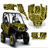 CreatorX Graphics Kit Decals Stickers for Can-Am Commander 800R 800Xt 1000 1000Xt 1000X Tribalz Yellow with Pro Armor Door Graphics view 1