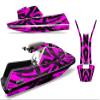 CreatorX Graphics Kit Decals Stickers for Yamaha Superjet Jet Ski Square Nose Jetski Tribal Madness Pink view 1