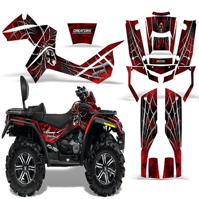CreatorX Graphics Kit Decals Stickers for Can-Am Outlander Max 500 650 800R SpiderX Red