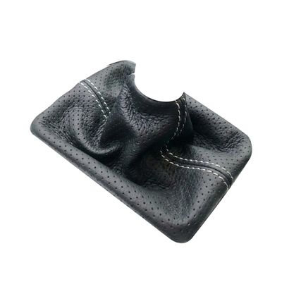 RedlineGoods Shift Boot Compatible with Porsche 928 1978-95. Tailor Made - not Universal. Genuine top-Grade Italian Black Perforated Leather with Silver Thread