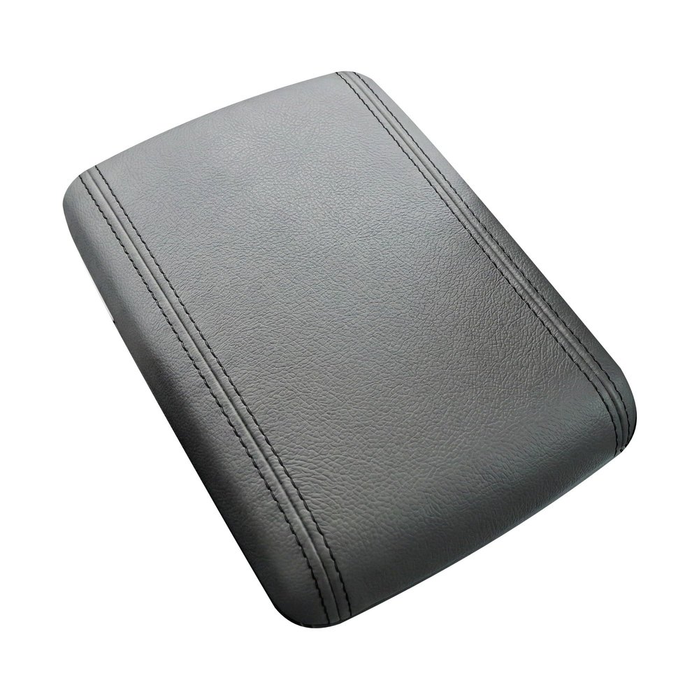 RedlineGoods armrest Cover Compatible with Honda Civic 1996-00. Tailor Made - not Universal. Genuine top-Grade Italian Gray Leather with Black Thread