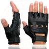 Milwaukee Leather SH216 Men's Black Leather Gel Padded Palm Fingerless Motorcycle Hand Gloves W/Breathable Open Knuckle - X-Small view 3