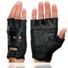 Milwaukee Leather SH216 Men's Black Leather Gel Padded Palm Fingerless Motorcycle Hand Gloves W/Breathable Open Knuckle - X-Small view 4