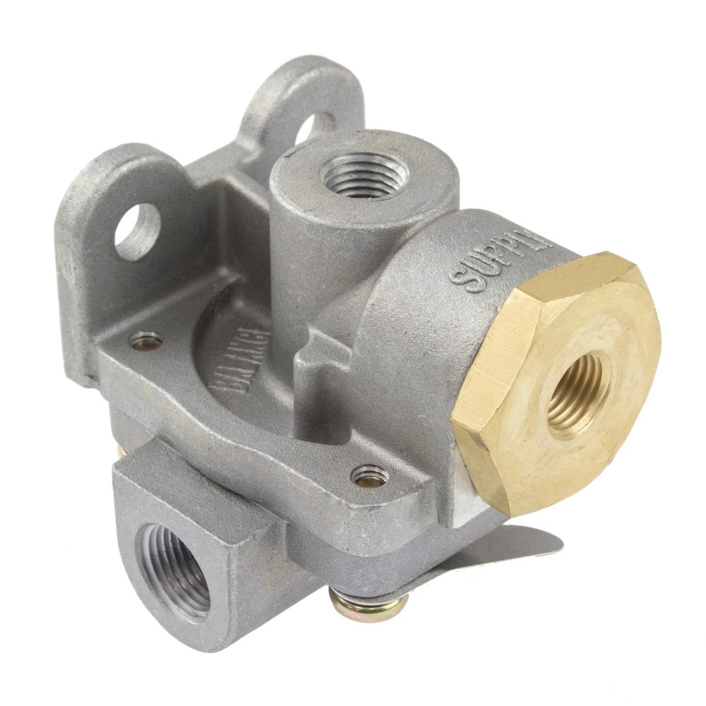 World American WA289714 Air Brake Quick Release Valve (QR1C 0-PSI DIFF 1/4S-3/8D) Replaces Bendix 289714, 289714CX, Freightliner A1214980, Mack 25175160, Volvo Truck 8071356, OE After. 0587289714P