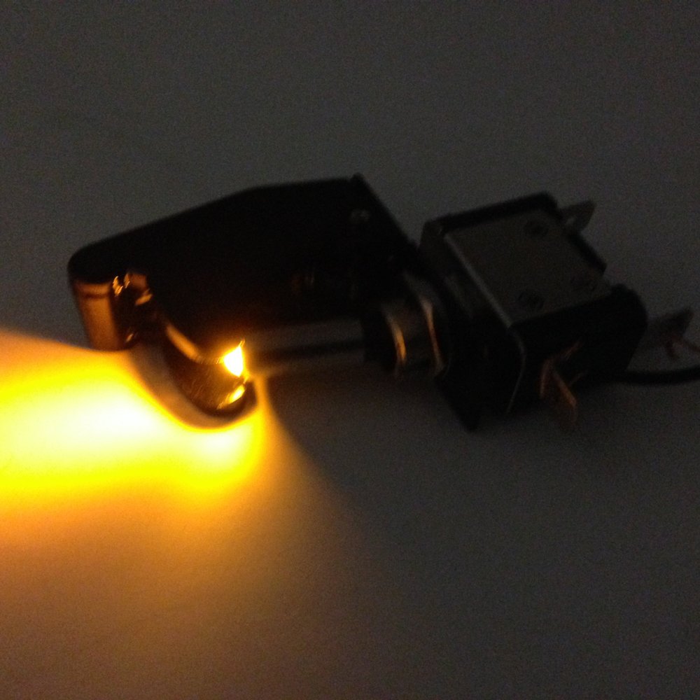 ILLUMINATED TOGGLE SWITCH ON/OFF 25 AMP 12VDC COLOR WITH POSITION COVER (LED AMBER, PURPLE COVER)