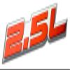 ERPART 2.5L Liter Embossed RED on Highly Polished Silver Real Aluminum Auto Emblem Badge Nameplate view 1