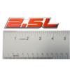 ERPART 2.5L Liter Embossed RED on Highly Polished Silver Real Aluminum Auto Emblem Badge Nameplate view 2