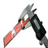 ERPART 2.5L Liter Embossed RED on Highly Polished Silver Real Aluminum Auto Emblem Badge Nameplate view 4