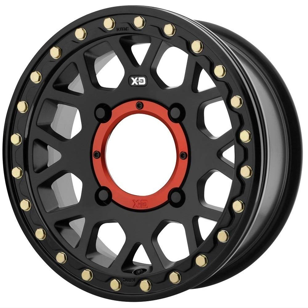 XD Wheels Xs235 Grenade Beadlock Satin Black Wheel with Alloy Steel (14 x 7. inches /4 x 112 mm, 10 mm Offset)