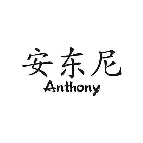 Chinese Name Symbols "Anthony" Vinyl Decal Sticker 7.75" x 3.75" - Black