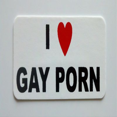 3 - I Love Gay Porn Hard Hat/Helmet Stickers 1 x 2