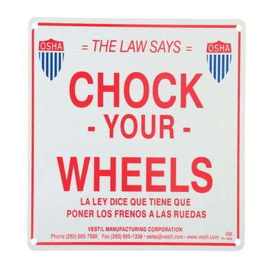 Reflective Enamel Wheel Chock Sign