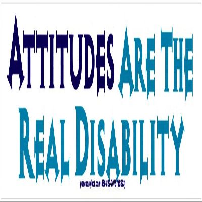 Peace Resource Project Attitudes are The Real Disability Magnetic Bumper Sticker/Decal Magnet (9" X 2.5")