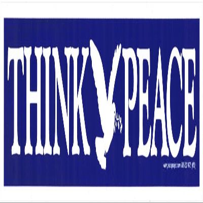 Think Peace - Magnetic Bumper Sticker/Decal Magnet (10.5" X 2")