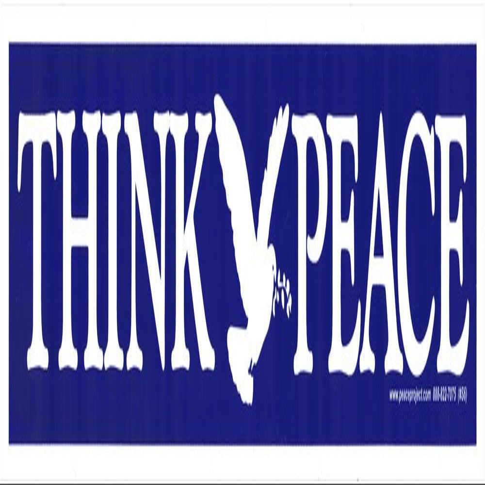 Think Peace - Magnetic Bumper Sticker/Decal Magnet (10.5" X 2")