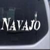 Rad Dezigns Navajo Text with 2 Feathers Western Car or Truck Window Laptop Decal Sticker - White 8in X 2.1in view 1