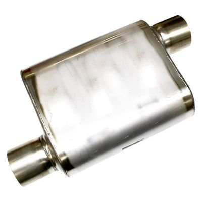 JBA (40-301100) 11" x 9.75" x 4" - 3" Inlet Diameter Offset/Offset Universal Chambered Style 409SS Muffler
