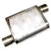 JBA (40-301100) 11" x 9.75" x 4" - 3" Inlet Diameter Offset/Offset Universal Chambered Style 409SS Muffler view 1