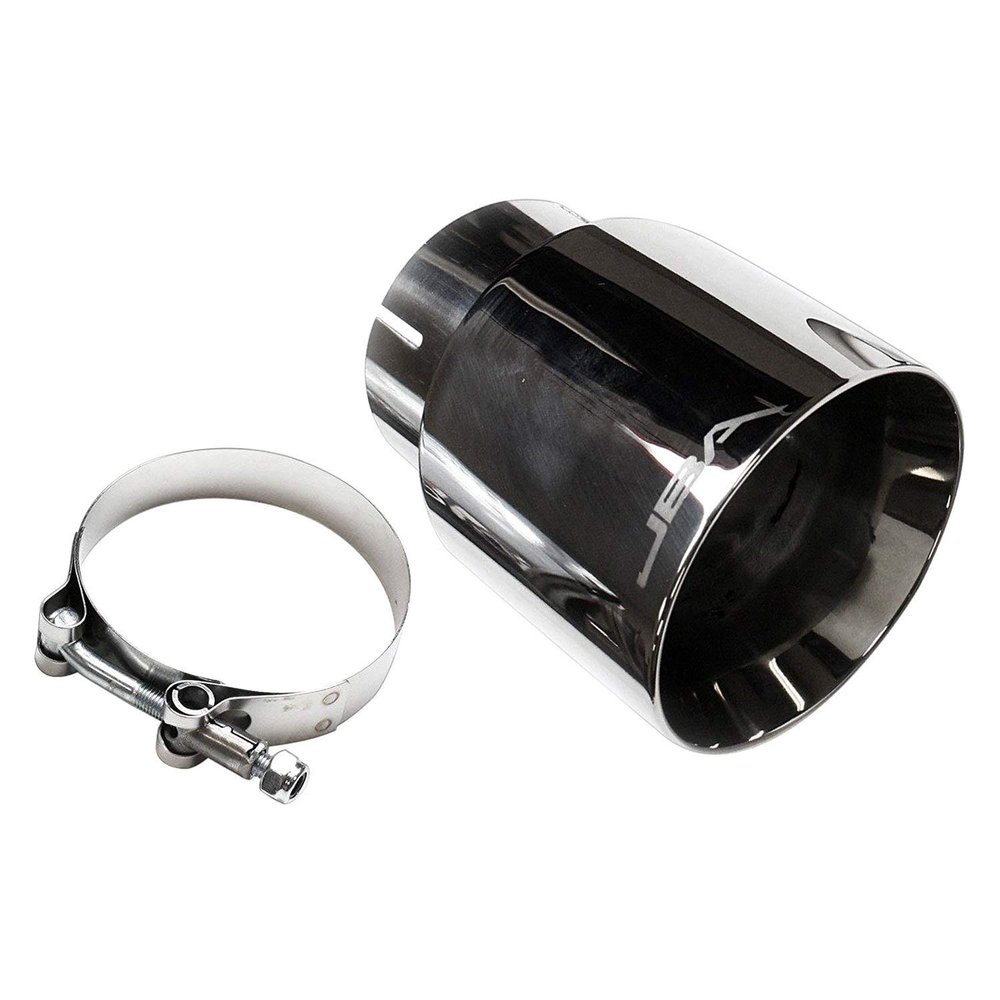 JBA (12-8258) 3" x 4" x 5-3/4" Stainless Steel Double Wall Polished Chrome Plated Clamp-On Exhaust Tip