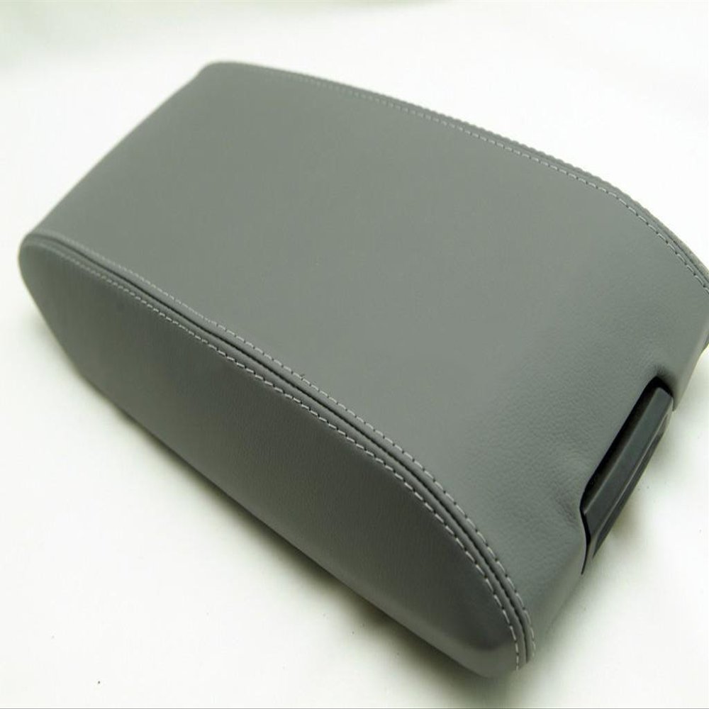 Fits 2006-2007 Dodge Charger Real Gray Leather Console Lid Armrest Cover (Leather Part Only)