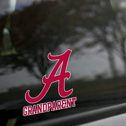 Alabama Crimson Tide GRANDPARENT Clear Vinyl Decal Car Truck Sticker Bama