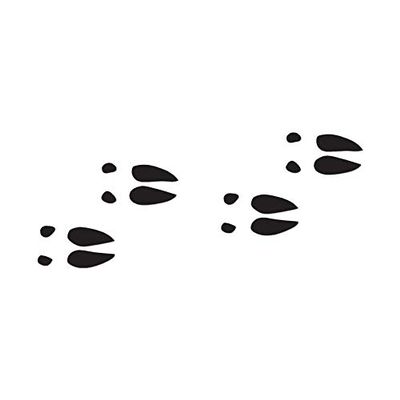 Decorative Decal - Buck Deer Tracks 9" x 3.75" - Black - Vinyl Sticker