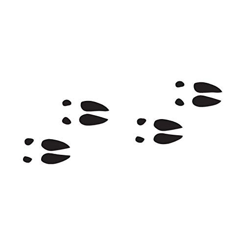 Decorative Decal - Buck Deer Tracks 9" x 3.75" - Black - Vinyl Sticker