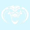 Decorative Decal - Demon Devil Skull Horns 5.25" x 3.75" - White - Vinyl Sticker view 1