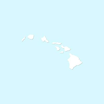 Hawaiian Islands Hawaii - Vinyl Decal Sticker - 6.45" x 3.75" - White