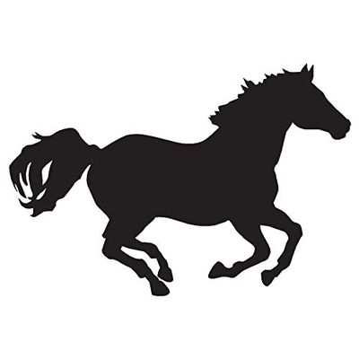 Horse Mustang Running - Vinyl Decal Sticker - 5.5" x 3.75" - Black